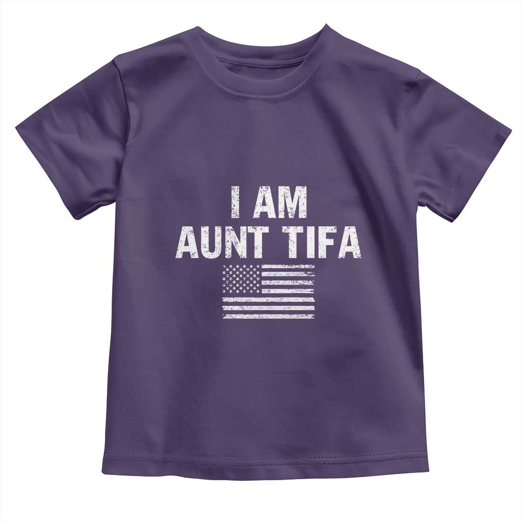 Funny I Am Aunt Tifa Toddler T Shirt Political Satire Vintage American Flag - Wonder Print Shop