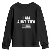 Funny I Am Aunt Tifa Youth Sweatshirt Political Satire Vintage American Flag - Wonder Print Shop