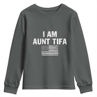 Funny I Am Aunt Tifa Youth Sweatshirt Political Satire Vintage American Flag - Wonder Print Shop