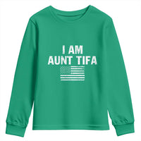 Funny I Am Aunt Tifa Youth Sweatshirt Political Satire Vintage American Flag - Wonder Print Shop