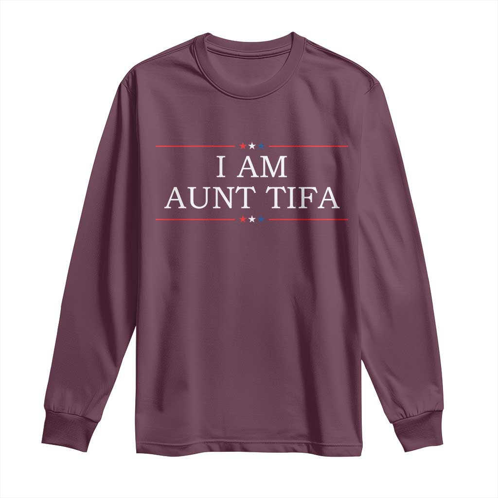 Funny I Am Aunt Tifa Long Sleeve Shirt Political Satire Stars And Stripes - Wonder Print Shop