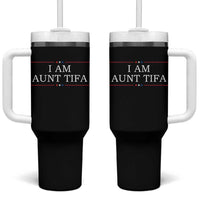 Funny I Am Aunt Tifa Tumbler With Handle Political Satire Stars And Stripes - Wonder Print Shop