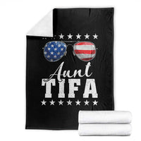 Funny Aunt Tifa Throw Blanket Political Satire American Flag Sunglasses - Wonder Print Shop
