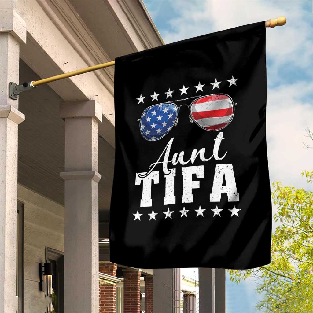 Funny Aunt Tifa Garden Flag Political Satire American Flag Sunglasses - Wonder Print Shop