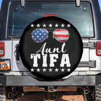 Funny Aunt Tifa Spare Tire Cover Political Satire American Flag Sunglasses - Wonder Print Shop