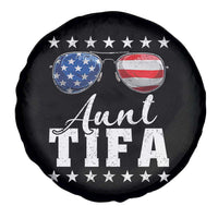 Funny Aunt Tifa Spare Tire Cover Political Satire American Flag Sunglasses - Wonder Print Shop