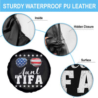 Funny Aunt Tifa Spare Tire Cover Political Satire American Flag Sunglasses - Wonder Print Shop