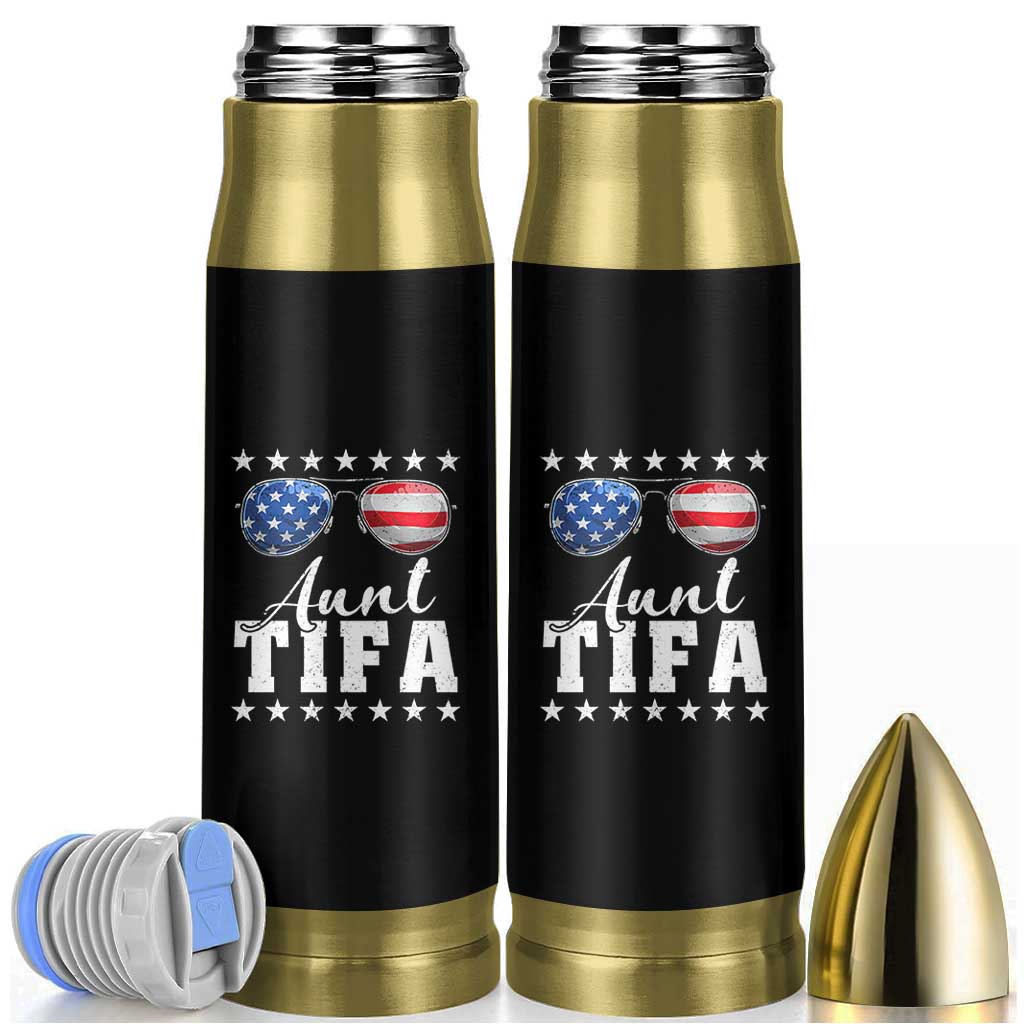 Funny Aunt Tifa Bullet Tumbler Political Satire American Flag Sunglasses - Wonder Print Shop