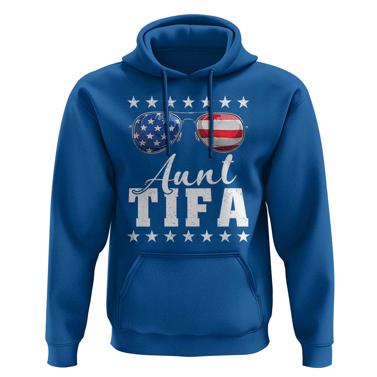 Funny Aunt Tifa Hoodie Political Satire American Flag Sunglasses - Wonder Print Shop