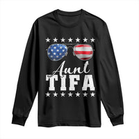 Funny Aunt Tifa Long Sleeve Shirt Political Satire American Flag Sunglasses - Wonder Print Shop