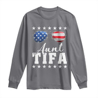 Funny Aunt Tifa Long Sleeve Shirt Political Satire American Flag Sunglasses - Wonder Print Shop