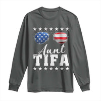 Funny Aunt Tifa Long Sleeve Shirt Political Satire American Flag Sunglasses - Wonder Print Shop