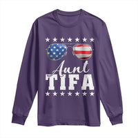 Funny Aunt Tifa Long Sleeve Shirt Political Satire American Flag Sunglasses - Wonder Print Shop