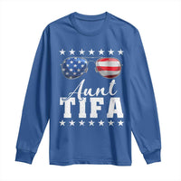 Funny Aunt Tifa Long Sleeve Shirt Political Satire American Flag Sunglasses - Wonder Print Shop