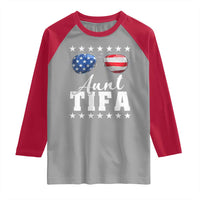 Funny Aunt Tifa Raglan Shirt Political Satire American Flag Sunglasses - Wonder Print Shop