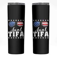Funny Aunt Tifa Skinny Tumbler Political Satire American Flag Sunglasses - Wonder Print Shop