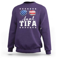 Funny Aunt Tifa Sweatshirt Political Satire American Flag Sunglasses - Wonder Print Shop