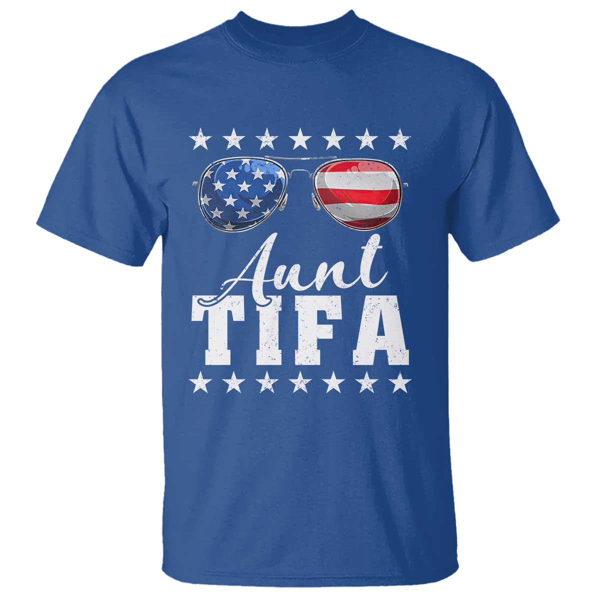 Funny Aunt Tifa T Shirt Political Satire American Flag Sunglasses - Wonder Print Shop