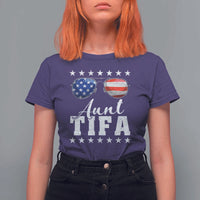 Funny Aunt Tifa T Shirt For Women Political Satire American Flag Sunglasses - Wonder Print Shop