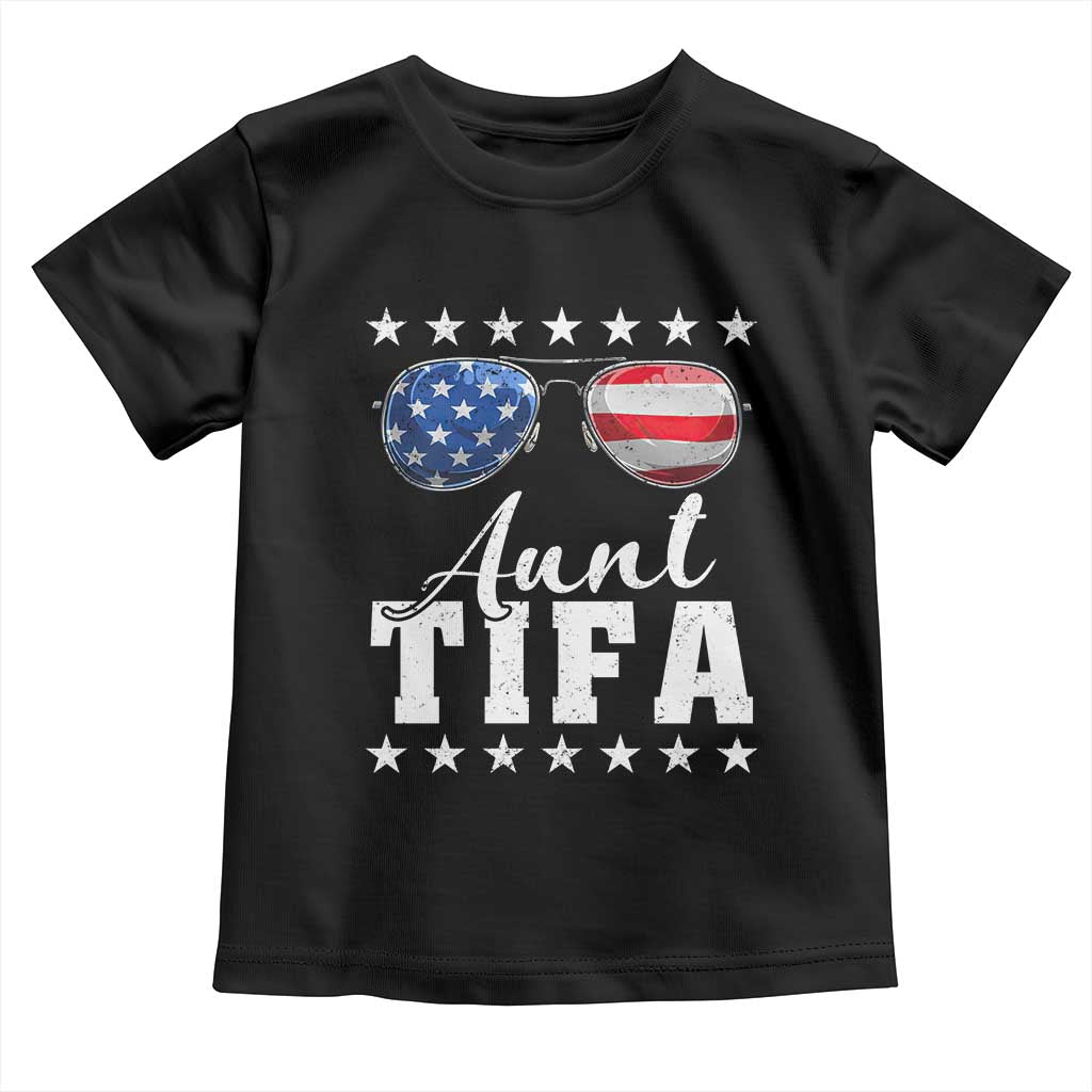 Funny Aunt Tifa Toddler T Shirt Political Satire American Flag Sunglasses - Wonder Print Shop
