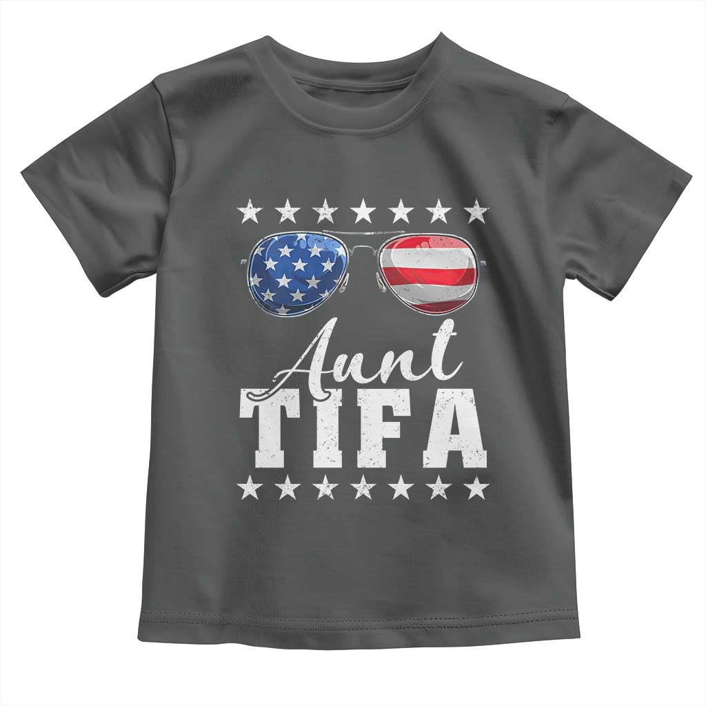 Funny Aunt Tifa Toddler T Shirt Political Satire American Flag Sunglasses - Wonder Print Shop