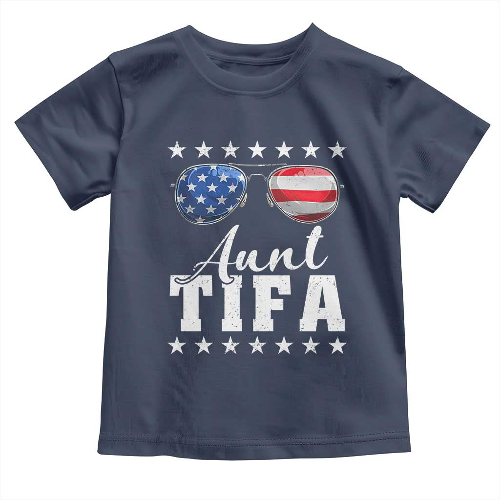 Funny Aunt Tifa Toddler T Shirt Political Satire American Flag Sunglasses - Wonder Print Shop