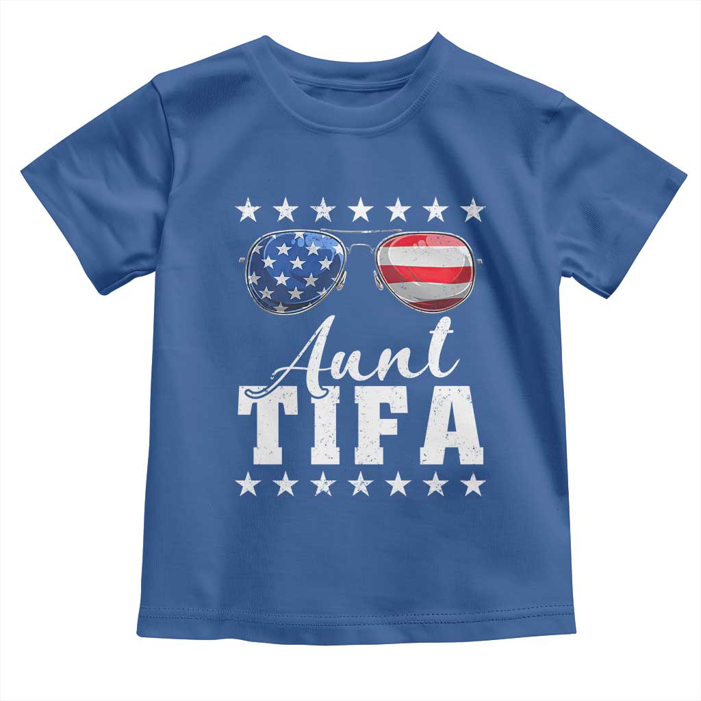Funny Aunt Tifa Toddler T Shirt Political Satire American Flag Sunglasses - Wonder Print Shop