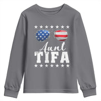 Funny Aunt Tifa Youth Sweatshirt Political Satire American Flag Sunglasses - Wonder Print Shop