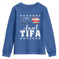 Funny Aunt Tifa Youth Sweatshirt Political Satire American Flag Sunglasses - Wonder Print Shop