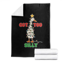 Funny Christmas Silly Goose Throw Blanket Got Too Silly Goose Pun Humor Xmas Tree - Wonder Print Shop