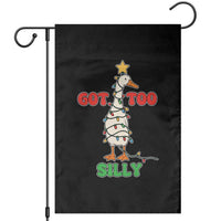 Funny Christmas Silly Goose Garden Flag Got Too Silly Goose Pun Humor Xmas Tree - Wonder Print Shop