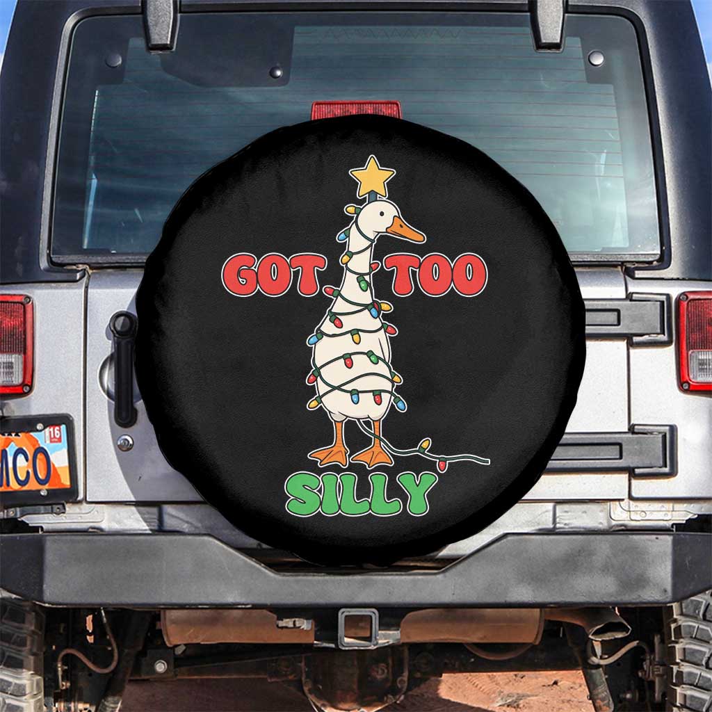 Funny Christmas Silly Goose Spare Tire Cover Got Too Silly Goose Pun Humor Xmas Tree - Wonder Print Shop
