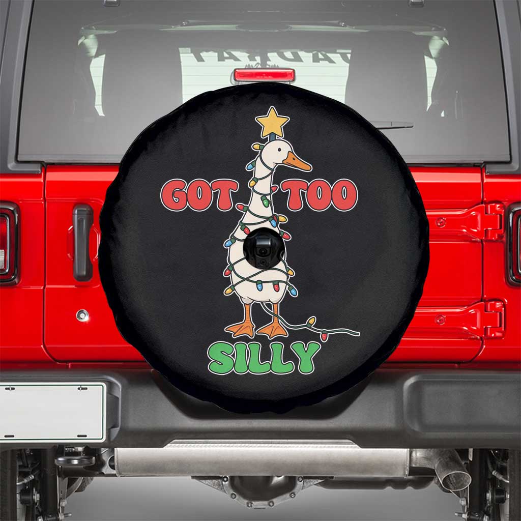 Funny Christmas Silly Goose Spare Tire Cover Got Too Silly Goose Pun Humor Xmas Tree - Wonder Print Shop