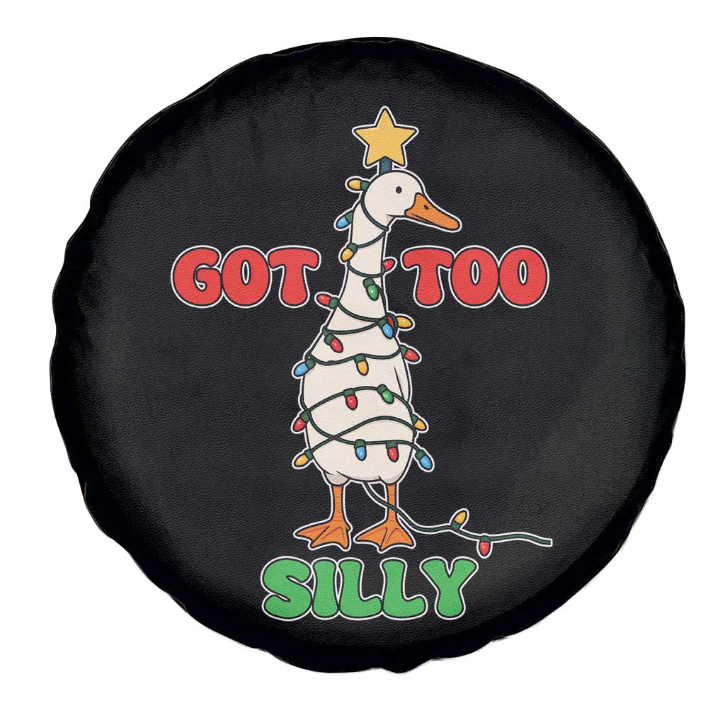 Funny Christmas Silly Goose Spare Tire Cover Got Too Silly Goose Pun Humor Xmas Tree - Wonder Print Shop