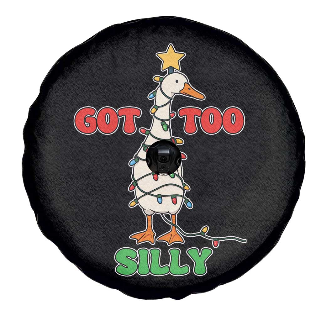 Funny Christmas Silly Goose Spare Tire Cover Got Too Silly Goose Pun Humor Xmas Tree - Wonder Print Shop