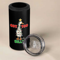 Funny Christmas Silly Goose 4 in 1 Can Cooler Tumbler Got Too Silly Goose Pun Humor Xmas Tree - Wonder Print Shop