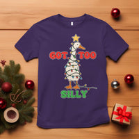 Funny Christmas Silly Goose T Shirt Got Too Silly Goose Pun Humor Xmas Tree - Wonder Print Shop