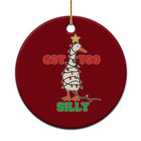 Funny Christmas Silly Goose Ceramic Ornament Got Too Silly Goose Pun Humor Xmas Tree - Wonder Print Shop
