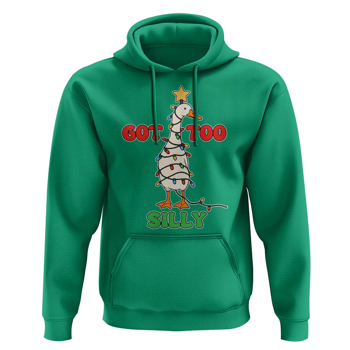 Funny Christmas Silly Goose Hoodie Got Too Silly Goose Pun Humor Xmas Tree - Wonder Print Shop