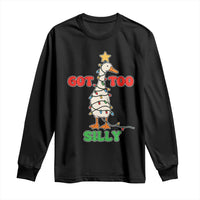 Funny Christmas Silly Goose Long Sleeve Shirt Got Too Silly Goose Pun Humor Xmas Tree - Wonder Print Shop