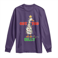 Funny Christmas Silly Goose Long Sleeve Shirt Got Too Silly Goose Pun Humor Xmas Tree - Wonder Print Shop