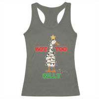 Funny Christmas Silly Goose Racerback Tank Top Got Too Silly Goose Pun Humor Xmas Tree - Wonder Print Shop