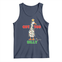Funny Christmas Silly Goose Tank Top Got Too Silly Goose Pun Humor Xmas Tree - Wonder Print Shop