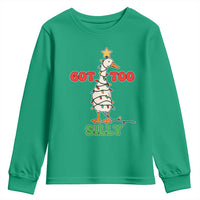 Funny Christmas Silly Goose Youth Sweatshirt Got Too Silly Goose Pun Humor Xmas Tree - Wonder Print Shop