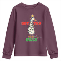 Funny Christmas Silly Goose Youth Sweatshirt Got Too Silly Goose Pun Humor Xmas Tree - Wonder Print Shop