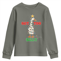 Funny Christmas Silly Goose Youth Sweatshirt Got Too Silly Goose Pun Humor Xmas Tree - Wonder Print Shop
