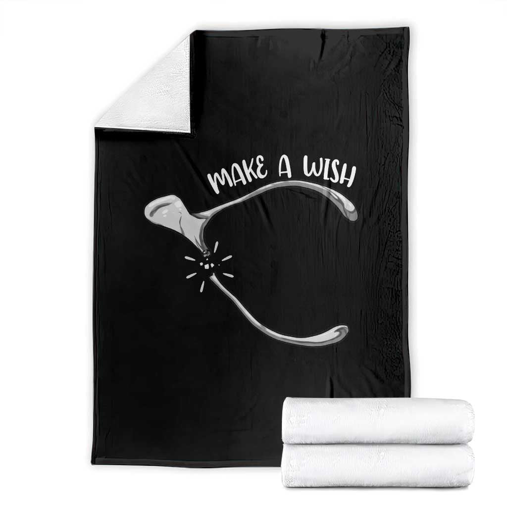 Funny Thanksgiving Turkey Wishbone Throw Blanket Make A Wish Chicken Turkey - Wonder Print Shop