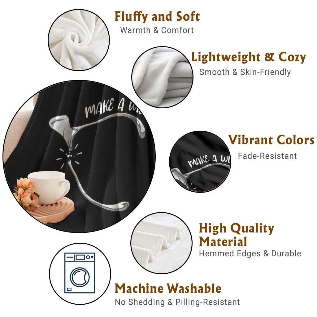 Funny Thanksgiving Turkey Wishbone Throw Blanket Make A Wish Chicken Turkey - Wonder Print Shop