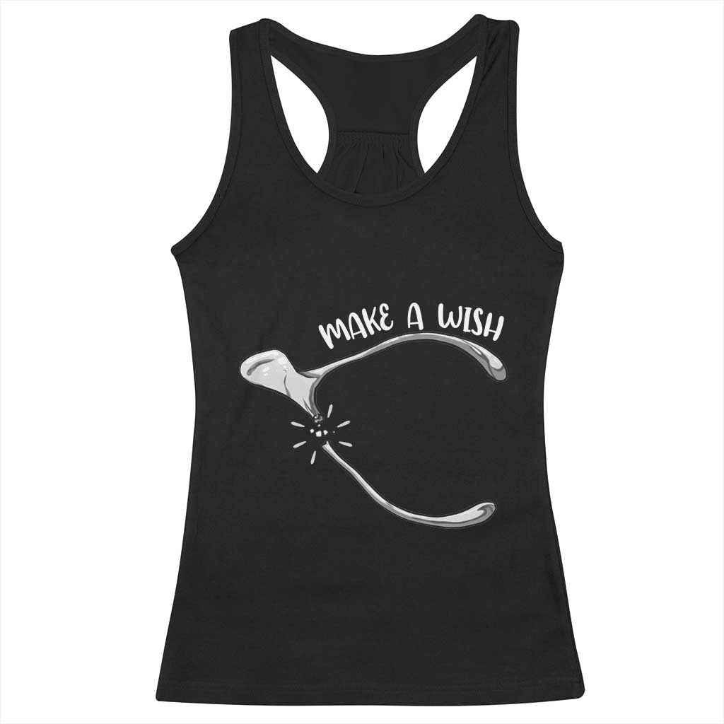 Funny Thanksgiving Turkey Wishbone Racerback Tank Top Make A Wish Chicken Turkey - Wonder Print Shop