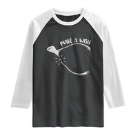 Funny Thanksgiving Turkey Wishbone Raglan Shirt Make A Wish Chicken Turkey - Wonder Print Shop